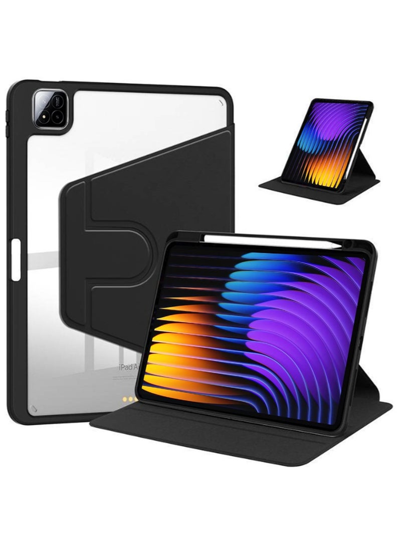 for xiaomi Pad 7/Pad 7 Pro Case Cover, Tablet Protective Case  , Acrylic 360 ° Rotating Design, Automatic Wake-up/sleep, Soft Leather, Black - Image 1